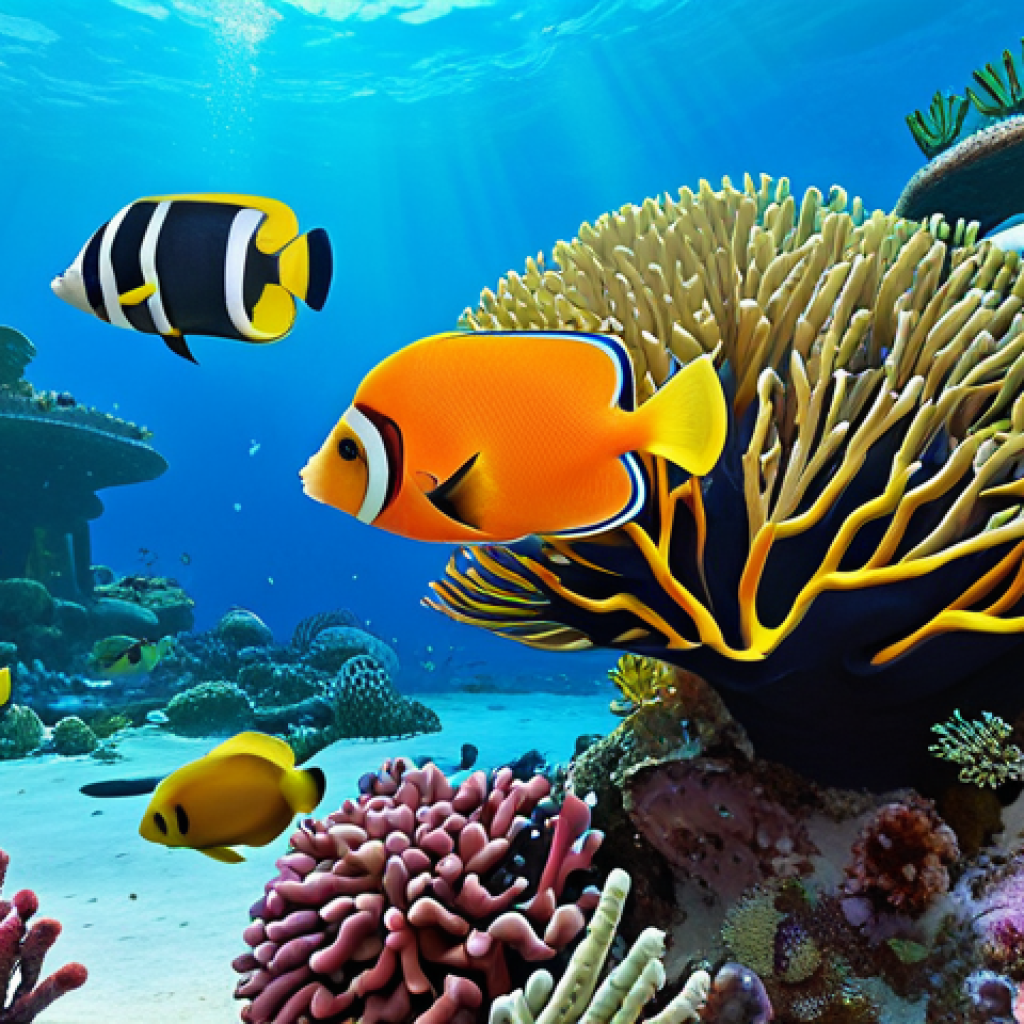 **
"The Octonauts exploring a vibrant coral reef, teeming with colorful fish and marine life. Barnacles and Kwazii are in the foreground, observing a school of angelfish. The Gup-A is visible in the background, exploring the reef. Bright, saturated colors, underwater scene, safe for work, appropriate content, fully clothed, family-friendly, perfect anatomy, correct proportions, natural pose, well-formed hands, proper finger count, natural body proportions, professional illustration."
**