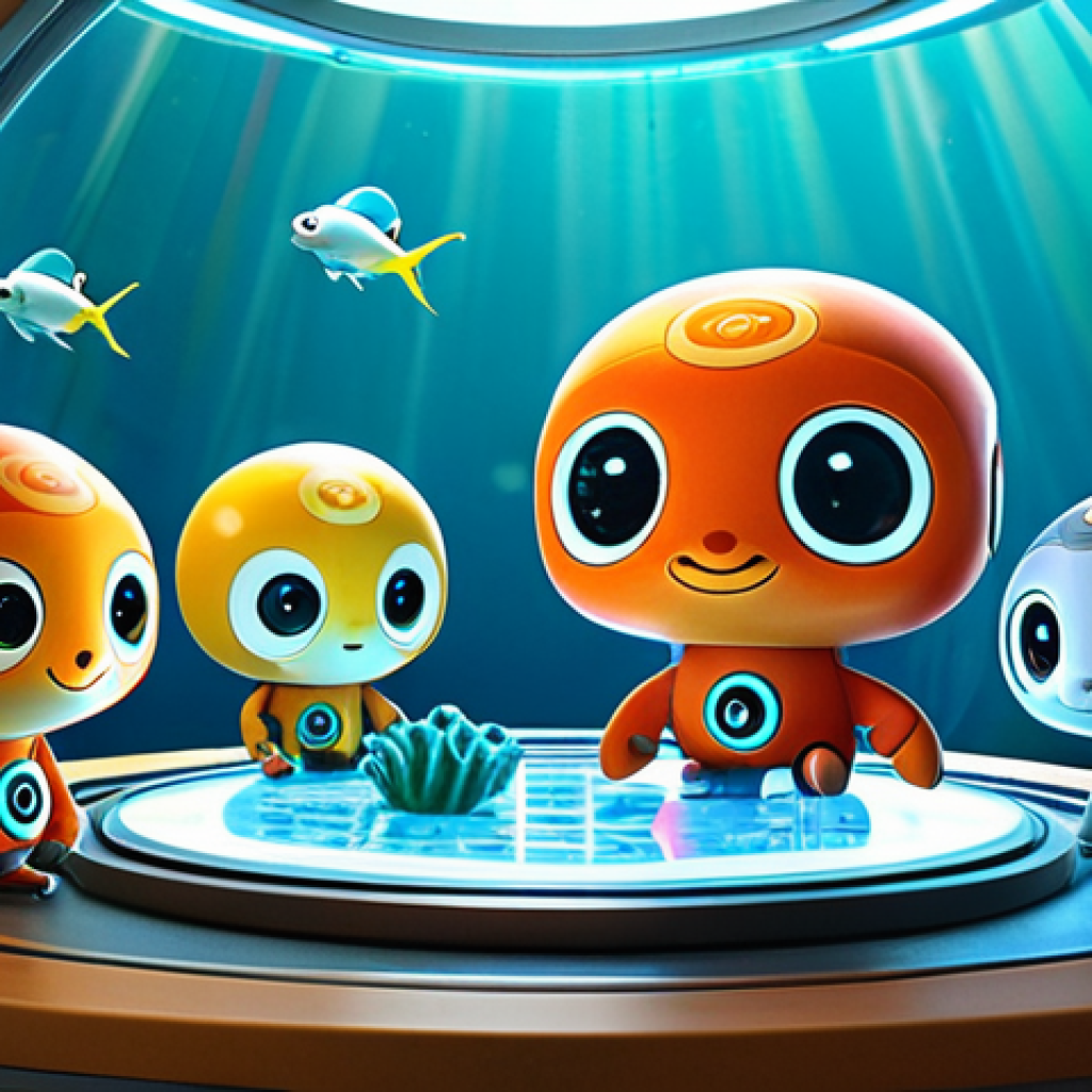**
"The Octonauts team gathered around a table in the Octopod, Barnacles pointing at a holographic display of a sea creature. Kwazii and Peso are looking on with interest. Shellington and Tweak are working on equipment in the background. Clean, colorful animation style, fully clothed characters, safe for work, appropriate content, family-friendly, perfect anatomy, natural proportions, professional."
**