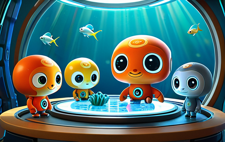 **
"The Octonauts team gathered around a table in the Octopod, Barnacles pointing at a holographic display of a sea creature. Kwazii and Peso are looking on with interest. Shellington and Tweak are working on equipment in the background. Clean, colorful animation style, fully clothed characters, safe for work, appropriate content, family-friendly, perfect anatomy, natural proportions, professional."
**