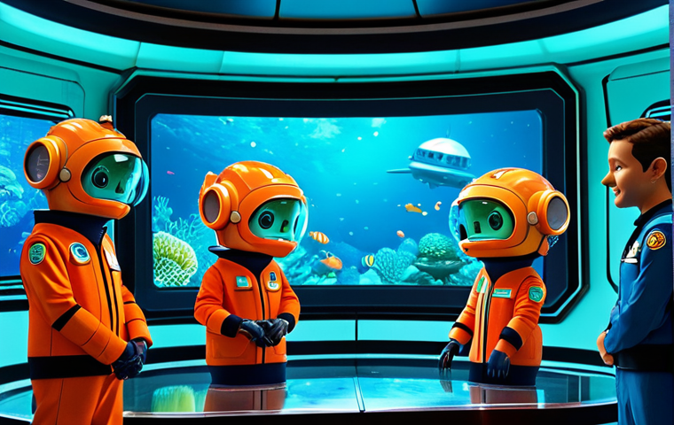 **Prompt:** "The Octonauts team huddled around a holographic display in the Octopod's control room, fully clothed in their uniforms, discussing a rescue plan. Coral reef background visible through the windows. Safe for work, appropriate content, professional, perfect anatomy, natural proportions, well-formed hands, proper finger count, vibrant colors, family-friendly."