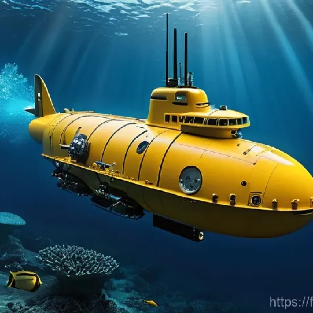 옥토넛 실제 탐험 장비와 비교 - **"Deep-Sea Scientific Exploration Submarine"**
A highly advanced, sleek, and robust yellow subm...