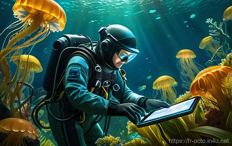 옥토넛과 함께 배우는 해양 생태계 - **Prompt:** A vibrant underwater scene depicting Professor Inkling and Shellington exploring a lush,...